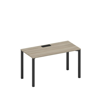 Стол письменный на металлокаркасе, столешница с заглушкой вяз либерти/ черный гладкий А1 ЧР 014 ВЛ