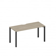 Стол письменный на металлокаркасе, столешница с вырезом вяз либерти/ черный гладкий А1 ЧР 015.2 ВЛ