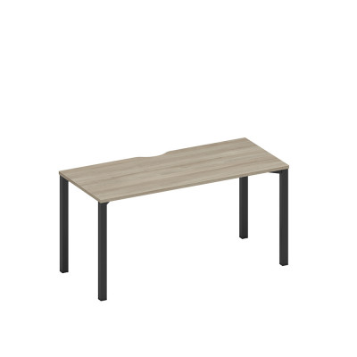 Стол письменный на металлокаркасе, столешница с вырезом вяз либерти/ черный гладкий А1 ЧР 015.2 ВЛ