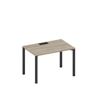 Стол письменный на металлокаркасе, столешница с заглушкой вяз либерти/ черный гладкий А1 ЧР 023 ВЛ