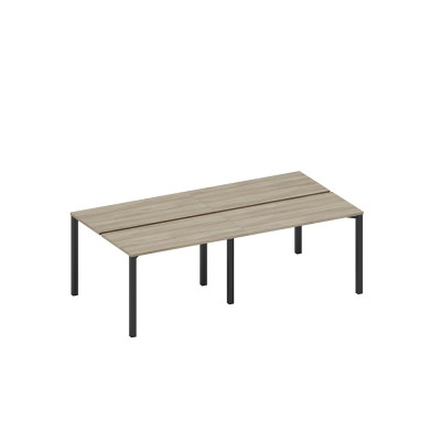 Рабочая станция на металлокаркасе (4*120) вяз либерти/ черный гладкий А1 ЧР 170.1-2 ВЛ