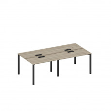 Рабочая станция на металлокаркасе, столешницы с заглушкой (4*120) вяз либерти/ черный гладкий А1 ЧР 170-2 ВЛ