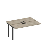 Секция стола рабочей станции на металлокаркасе, столешницы с заглушкой вяз либерти/ черный гладкий А1 ЧР 172-1 ВЛ