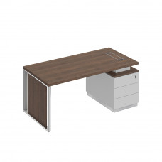 Стол на опорной тумбе с декоративной вставкой дуб гладстоун / белый премиум / белый премиум БР 109 ДГ БП БП