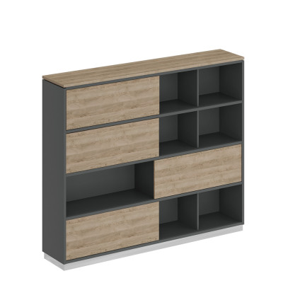 Шкаф-купе дуб гладстоун светлый / антрацит премиум / дуб гладстоун светлый СИ 301 ДС АР ДС