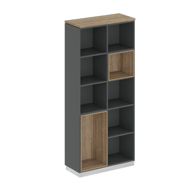 Стеллаж высокий 90 дуб гладстоун светлый (столешница, фасад, топ) / антрацит премиум (корпус) СИ 302-1 ДС АР