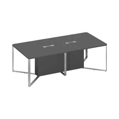 Стол для переговоров составной 2-секционный антрацит премиум / антрацит премиум / антрацит премиум СП 103 АР АР АР ХР