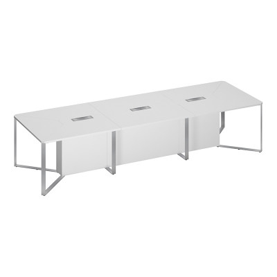 Стол для переговоров составной 3-секционный белый премиум / белый премиум / белый премиум СП 105 БП БП БП ХР