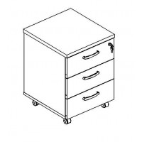 Тумба выкатная 3-ящичная с замком дуб шамони / натуральный дуб А4 204 ДШ/НД