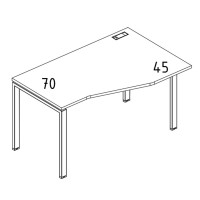 Стол правый "Техно" на металлокаркасе UNO эргономичный дуб ристретто/ металлокаркас серый А4 С1 066 ДР