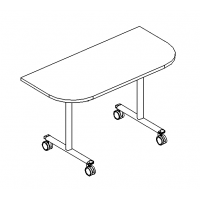 Стол приставной складной дуб скандинавский / металлокаркас серый А4 С 087 ДК