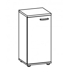 Шкаф низкий узкий закрытый дуб шамони / белый премиум А4 9451 ДШ/БП