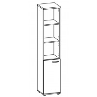 Шкаф для документов узкий полузакрытый антрацит премиум / мокко премиум А4 9471 АР/МП