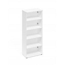 Стеллаж высокий с задней стенкой ДСП белый премиум А4 376 БП