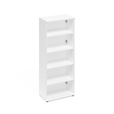 Стеллаж высокий с задней стенкой ДСП белый премиум А4 376 БП