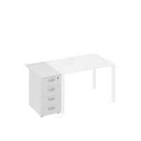 Тумба приставная 4-х ящичная с замком белый премиум А4 9222 БП