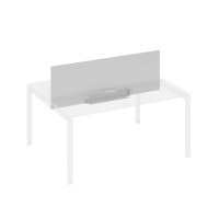 Экран настольный фронтальный для стола 160 с двумя кабель-каналами серый / металлокаркас антрацит А4 А 848 СЕ