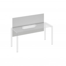 Экран настольный фронтальный большой для стола 160 с кабель-каналом серый / металлокаркас белый А4 Б 838 СЕ