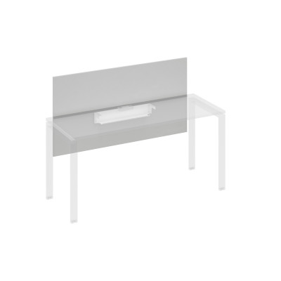 Экран настольный фронтальный большой для стола 160 с кабель-каналом серый / металлокаркас белый А4 Б 838 СЕ