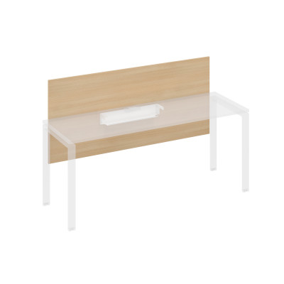 Экран настольный фронтальный большой для стола 180 с кабель-каналом натуральный дуб / металлокаркас белый А4 Б 839 НД