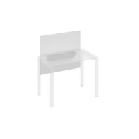 Экран настольный фронтальный большой для стола 100 с кабель-каналом белый премиум / металлокаркас серый А4 С 835 БП