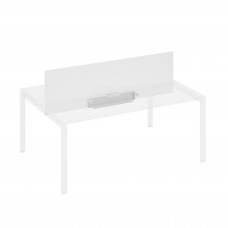 Экран настольный фронтальный для стола 180 с двумя кабель-каналами белый премиум / металлокаркас серый А4 С 849 БП