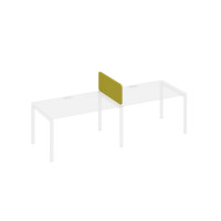 Экран настольный промежуточный мягкий с кронштейнами фисташковый / металлокаркас белый А4 Б 874 LN17