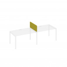 Экран настольный промежуточный мягкий с кронштейнами фисташковый / металлокаркас белый А4 Б 874 LN17