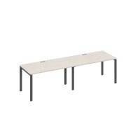 Станция на каркасе UNO столы 2х140 дуб / металлокаркас антрацит А4 А1 024-2 ДШ