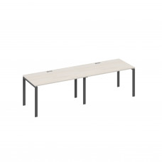 Станция на каркасе UNO столы 2х140 дуб / металлокаркас антрацит А4 А1 024-2 ДШ