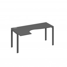 Стол эргономичный "Классика" на металлокаркасе UNO левый антрацит премиум / металлокаркас антрацит А4 А1 035 АР