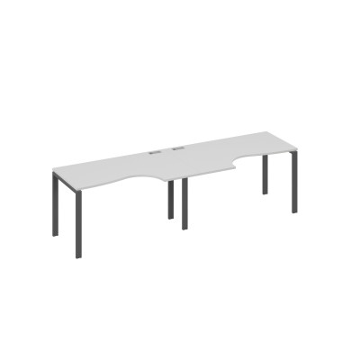 Рабочая станция столы Классика опоры UNO (2х140) серый / металлокаркас антрацит А4 А1 043-2 СЕ