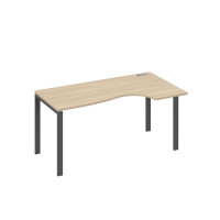 Стол на металлокаркасе UNO "Классика" эргономичный правый дуб скандинавский / металлокаркас антрацит А4 А1 046 ДК
