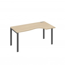 Стол на металлокаркасе UNO "Классика" эргономичный правый дуб скандинавский / металлокаркас антрацит А4 А1 046 ДК