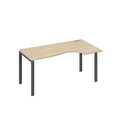 Стол на металлокаркасе UNO "Классика" эргономичный правый дуб скандинавский / металлокаркас антрацит А4 А1 046 ДК