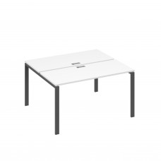 Рабочая станция на каркасе UNO столы 2х140 белый премиум / металлокаркас антрацит А4 А1 171 БП