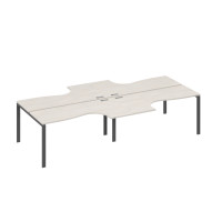 Рабочая станция со столами Классика на опорах UNO (4х160) дуб / металлокаркас антрацит А4 А1 182-2 ДШ