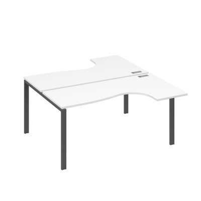 Рабочая станция UNO (2х160) со столами эргономичными белый премиум / металлокаркас антрацит А4 А1 182 БП