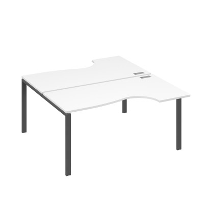 Станция на каркасе UNO (2х160) столы Классика белый премиум / металлокаркас антрацит А4 А1 185 БП