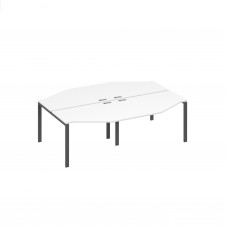 Рабочая станция каркас UNO столы (4х120) Техно белый премиум / металлокаркас антрацит А4 А1 186-2 БП