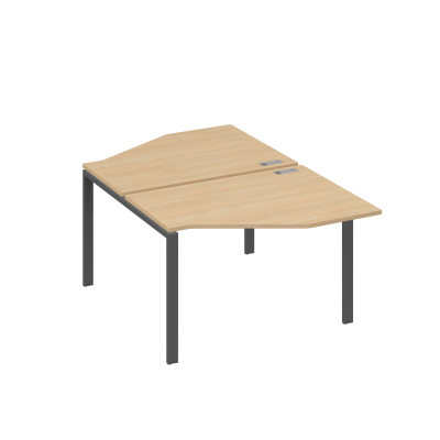 Рабочая станция опоры UNO со столами Техно (2х120) натуральный дуб / металлокаркас антрацит А4 А1 186 НД