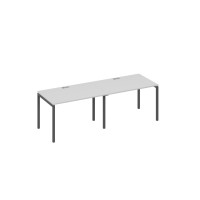 Рабочая станция на металлокаркасе DUE (2х120) серый / металлокаркас антрацит А4 А2 023-2 СЕ