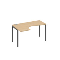 Стол эргономичный "Классика" левый на металлокаркасе DUE натуральный дуб / металлокаркас антрацит А4 А2 033 НД