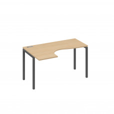 Стол эргономичный "Классика" левый на металлокаркасе DUE натуральный дуб / металлокаркас антрацит А4 А2 033 НД