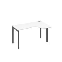 Стол правый "Классика" на металлокаркасе DUE эргономичный белый премиум / металлокаркас антрацит А4 А2 034 БП
