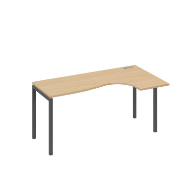 Стол на металлокаркасе DUE эргономичный правый "Классика" натуральный дуб / металлокаркас антрацит А4 А2 036 НД