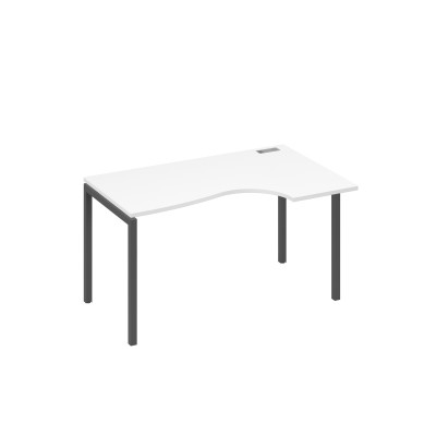 Стол на металлокаркасе DUE "Классика" эргономичный правый белый премиум / металлокаркас антрацит А4 А2 044 БП