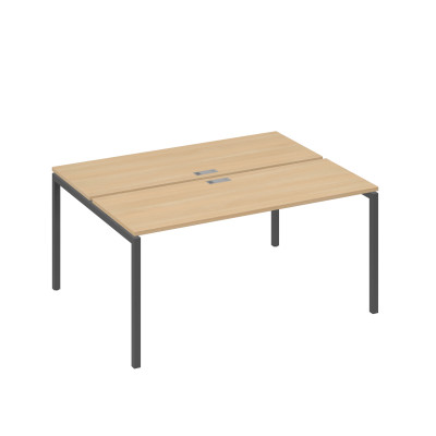 Рабочая станция 2х160 на опорах DUE натуральный дуб / металлокаркас антрацит А4 А2 172 НД