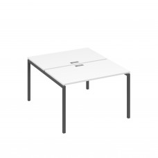 Рабочая станция на металлокаркасе DUE (2х120) белый премиум / металлокаркас антрацит А4 А2 173 БП