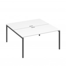 Рабочая станция (2х160) с металлокаркасом DUE белый премиум / металлокаркас антрацит А4 А2 178 БП
